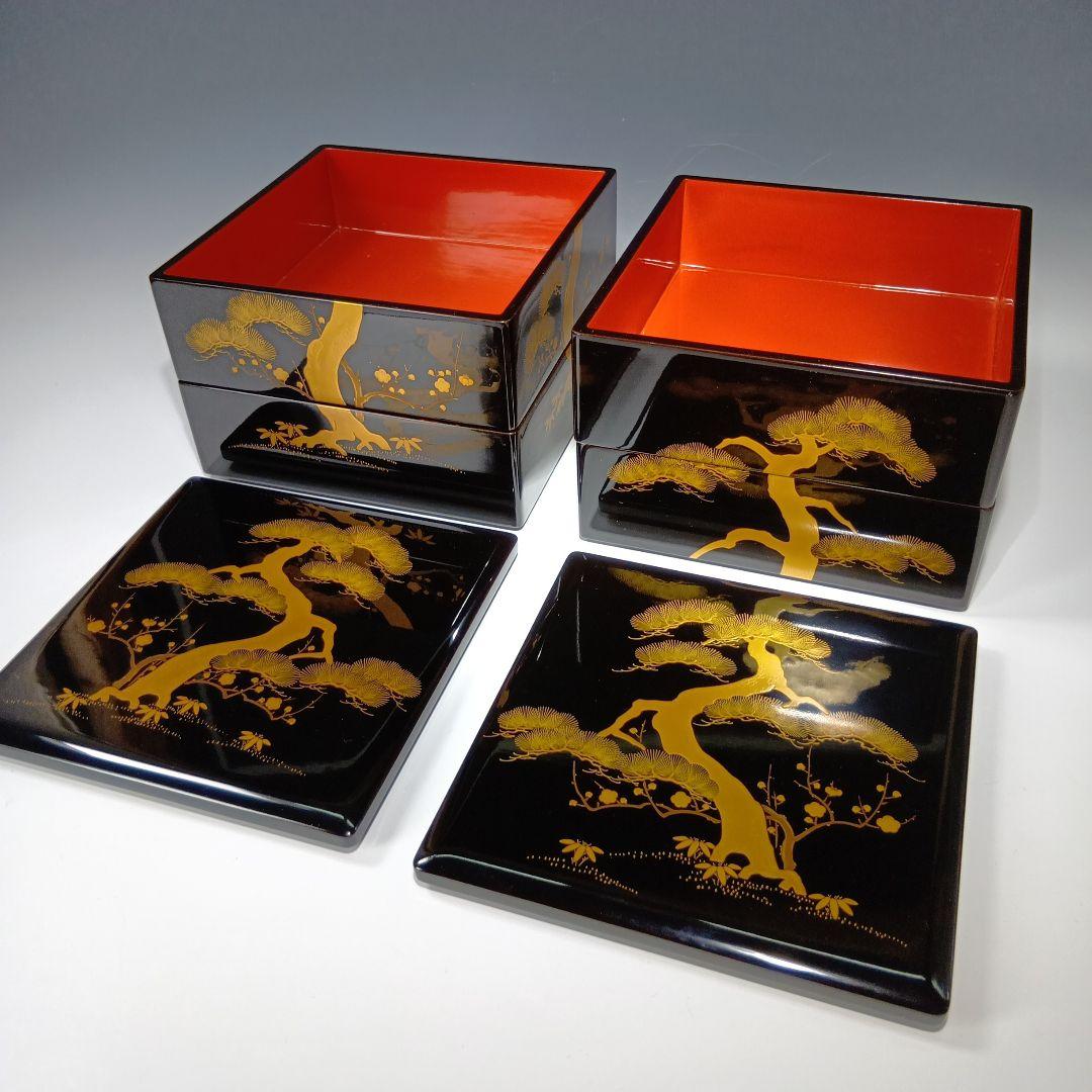 値下げ！輪島塗　松竹梅蒔絵小重箱　共箱