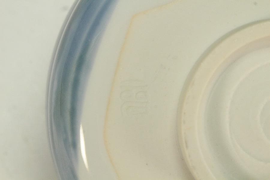 加藤巖作 藍彩茶碗 煎茶 美品 共箱(K-YC429)