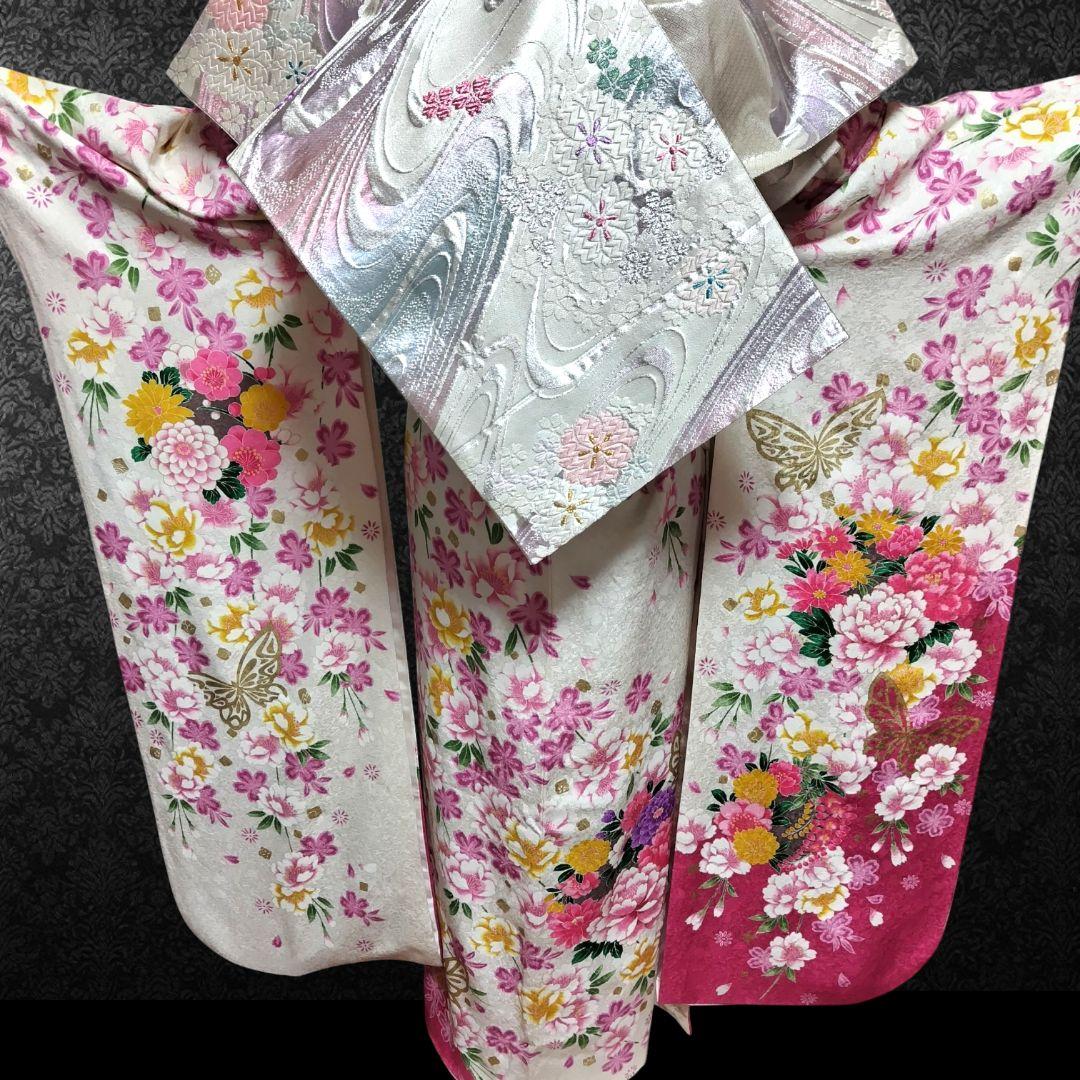 振袖フルセット(8点)・成人式・金彩加工・くすみ・ピンク・正絹・逸品