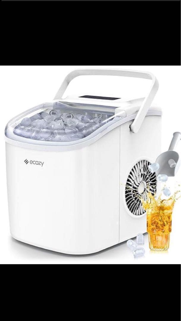 ecozy 製氷機 家庭用 最速6分 自動洗浄機能付き コンパクト ホワイト