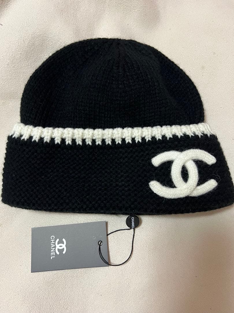 CHANEL ニット帽 ブラック