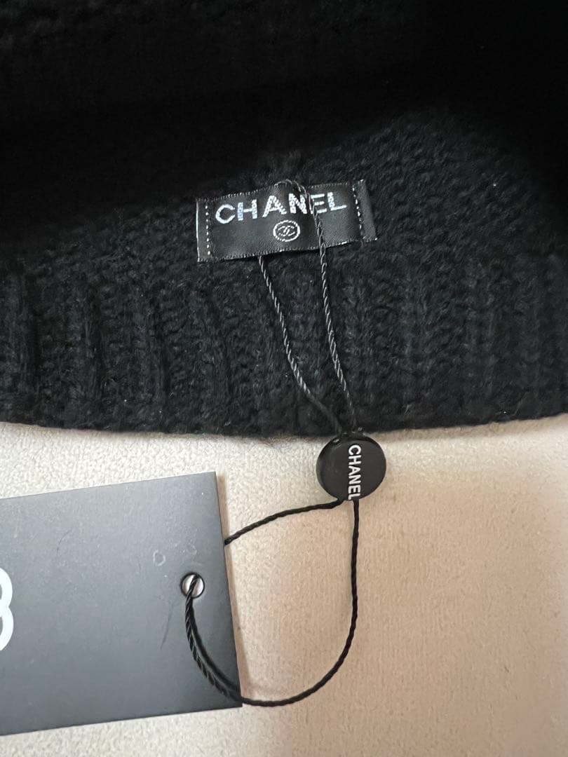 CHANEL ニット帽 ブラック