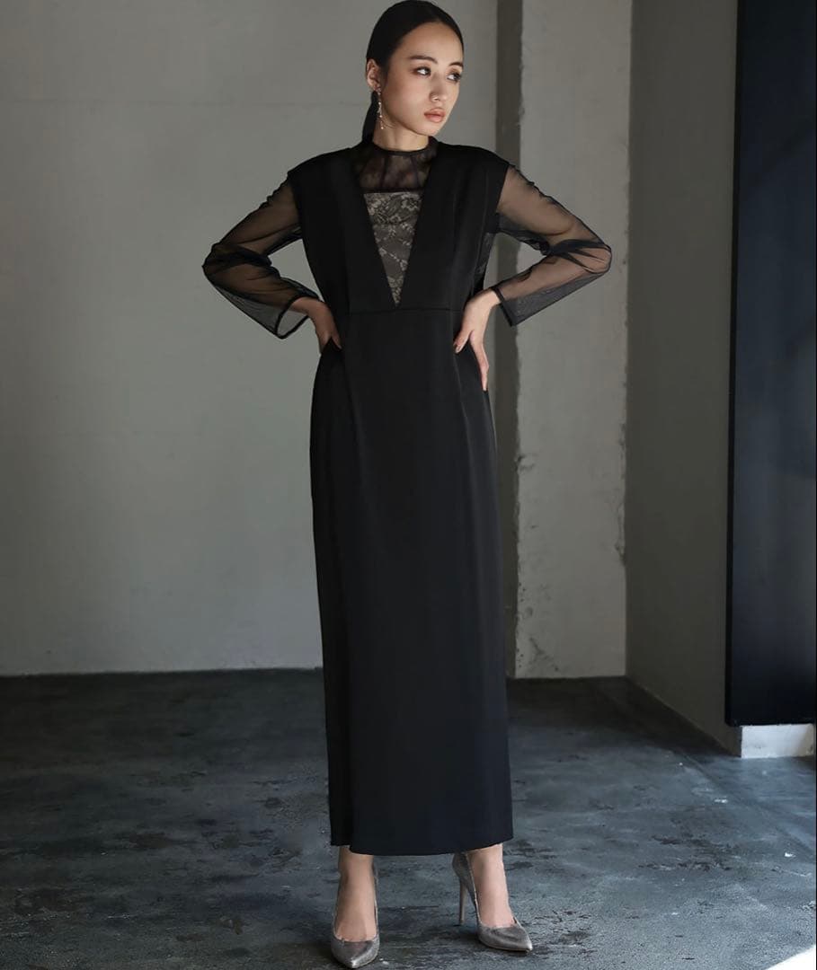 GIRL チュールトップス・ジャンパースカートレイヤード 低身長 オケージョン