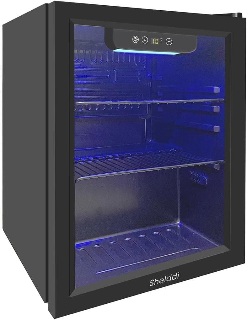 小型冷蔵庫 48L コンプレッサー式 透明ガラスドア おしゃれ 静音 省エネ