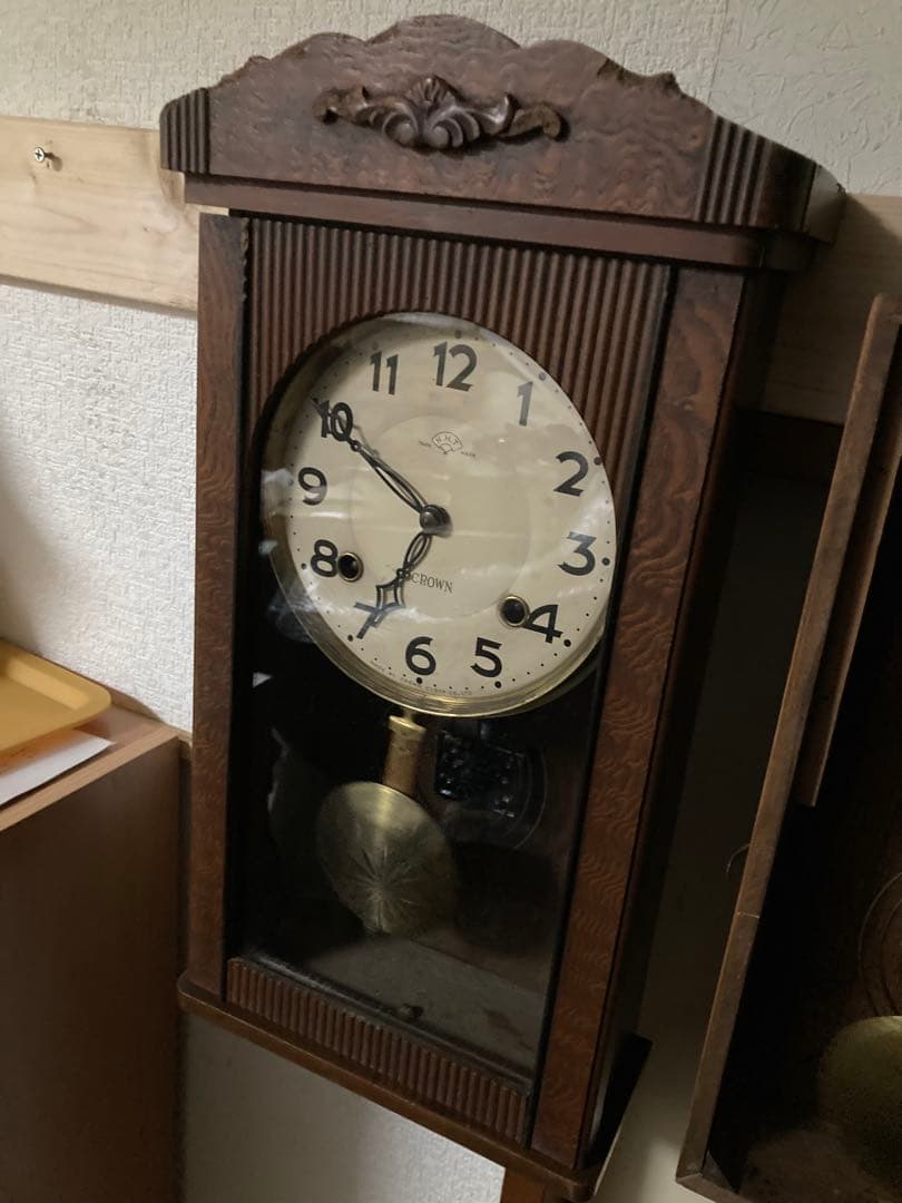アンティーク柱時計 堀田時計 8日巻ボンボン時計稼働中