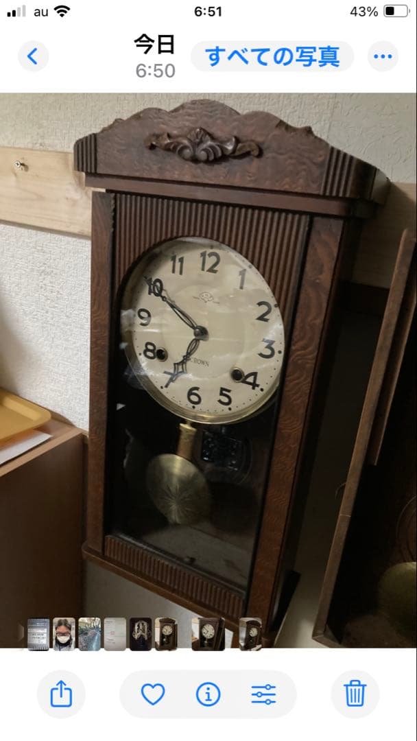 アンティーク柱時計 堀田時計 8日巻ボンボン時計稼働中