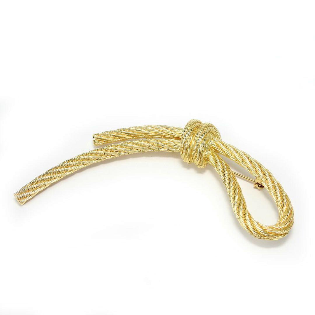 Christian Dior 紐モチーフ ブローチ メタル ゴールド