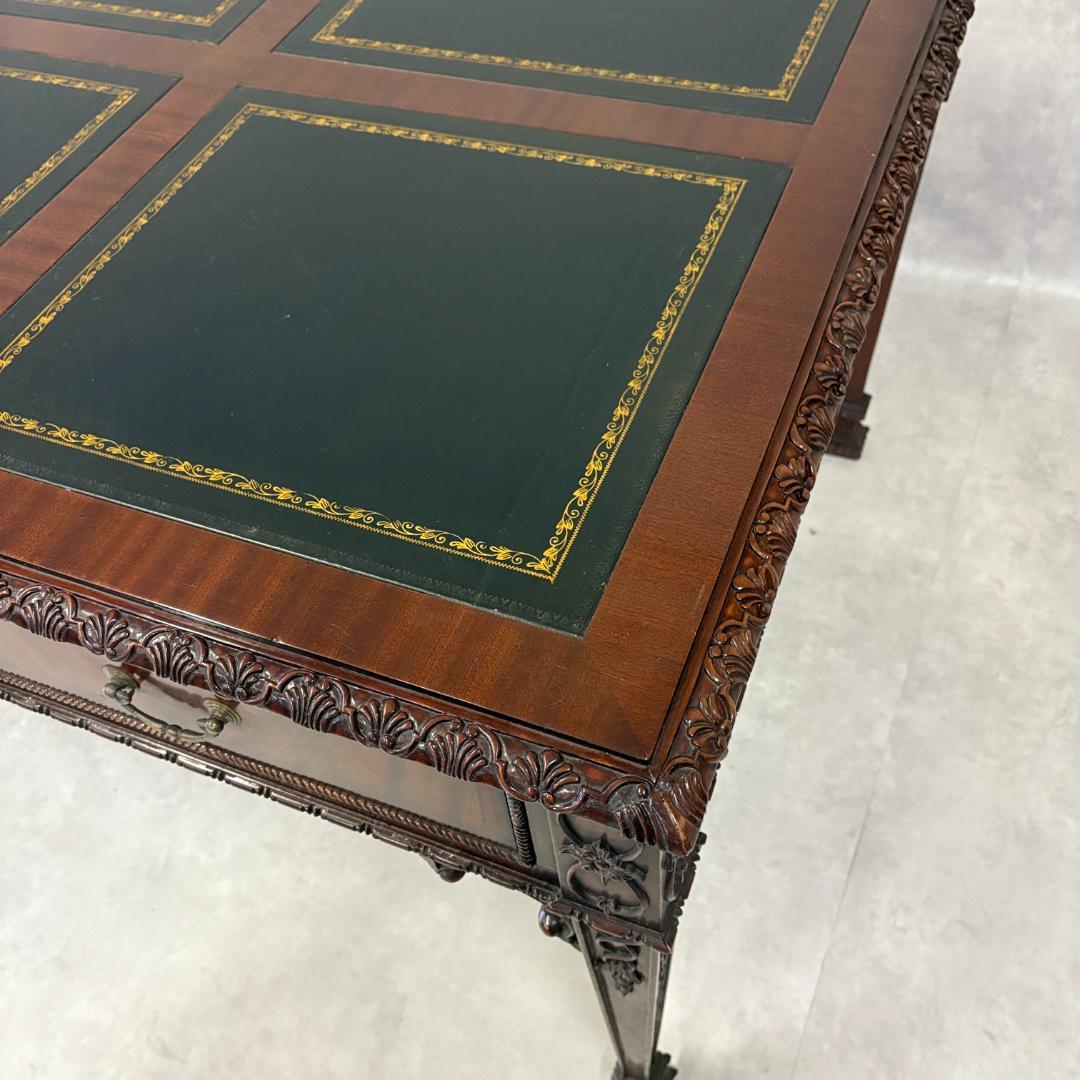 アンティーク デスク レザートップ 英国クラシック 木製