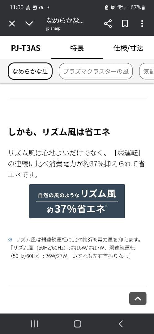 新品！シャープ SHARP PJ-T3AS-W ホワイト 扇風機