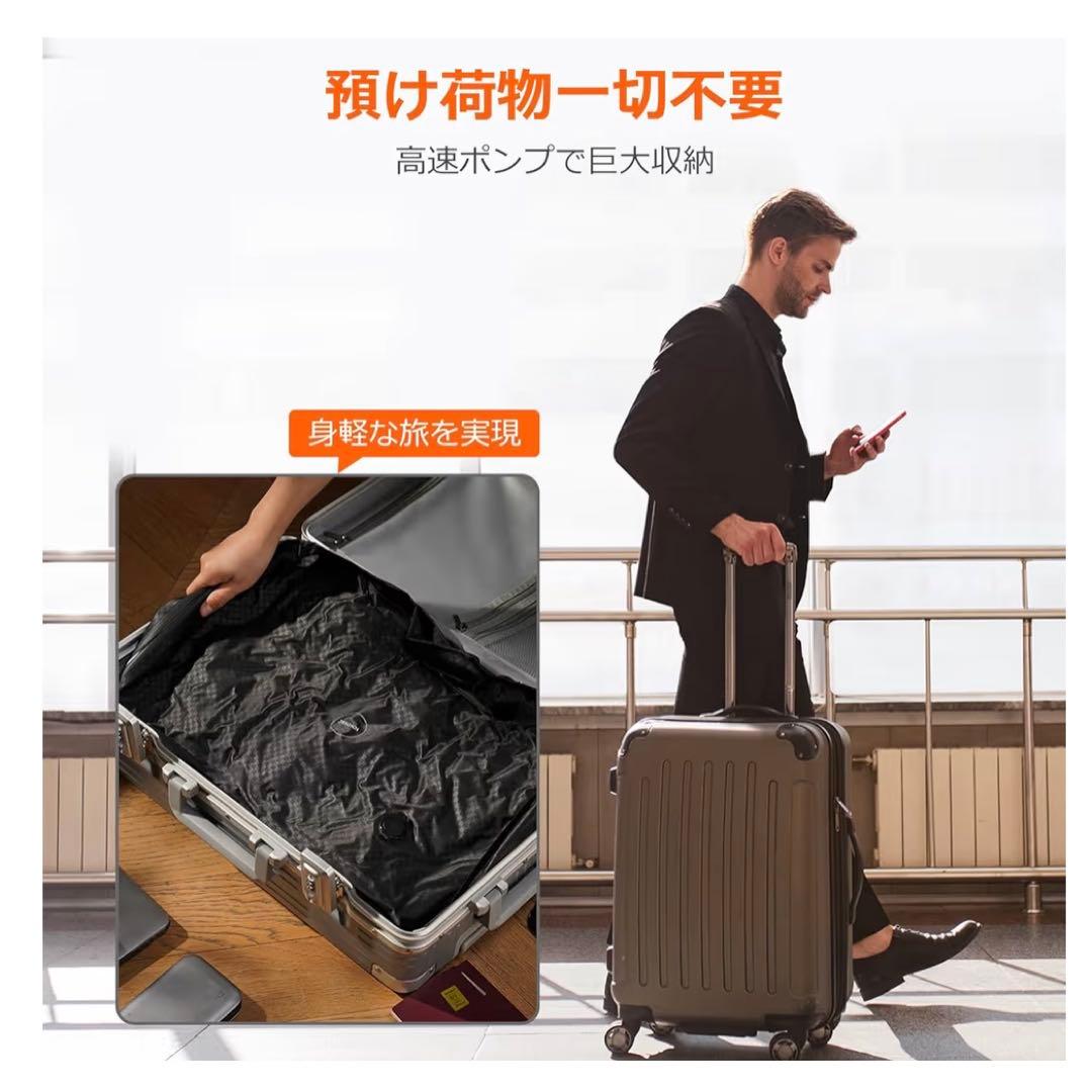 旅行用圧縮袋　ポンプ付　IP68防水 再利用可 【2袋＋ポンプ1個　タグなし】