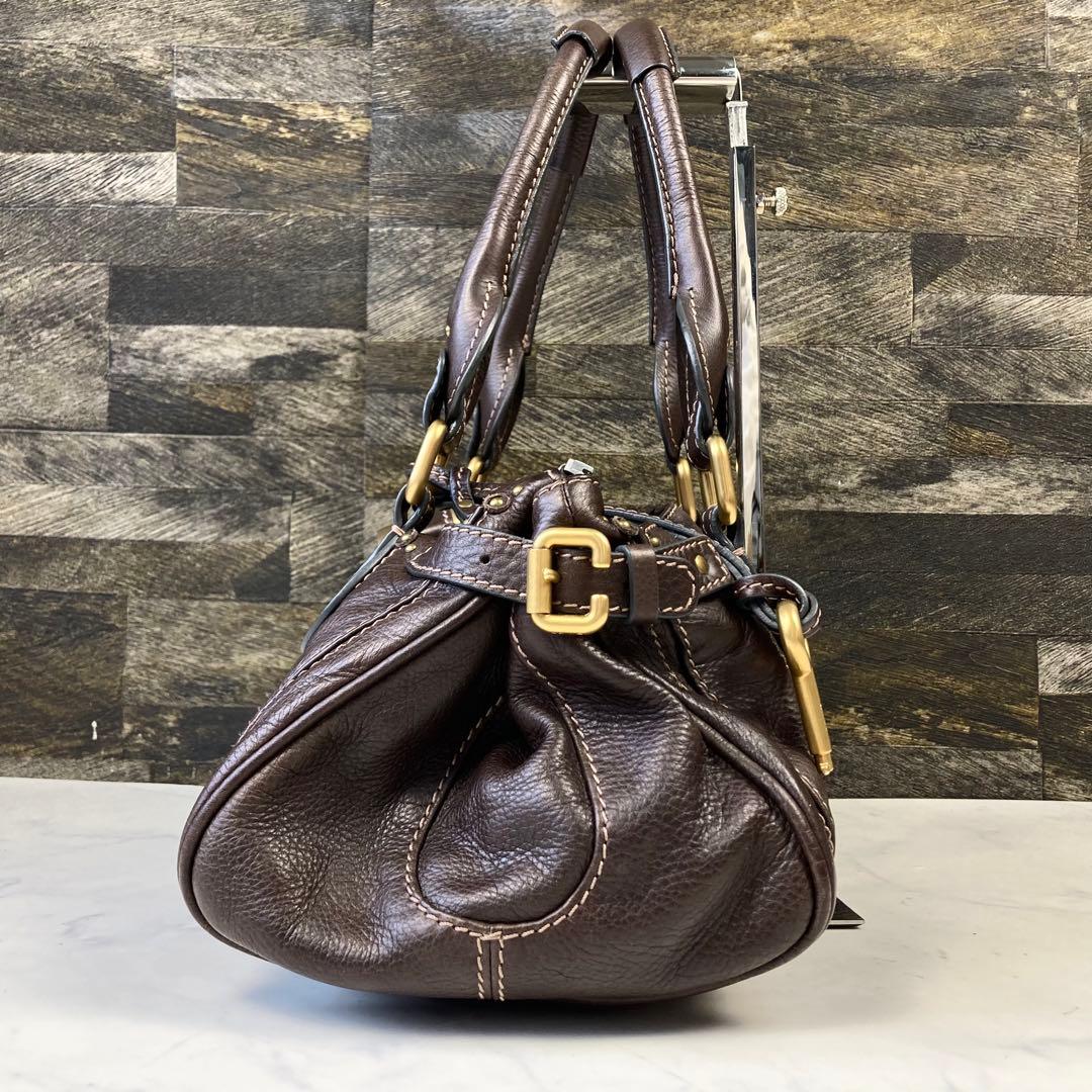 極美品 Chloe パディントン ハンドバッグ 南京錠 ダークブラウン レザー