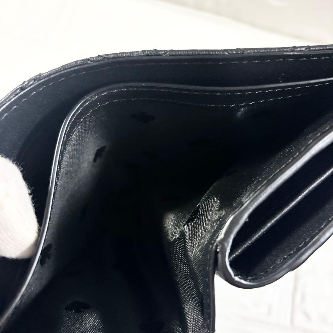 kate spade ケイトスペード 二つ折り財布 キルティング 黒 レザー