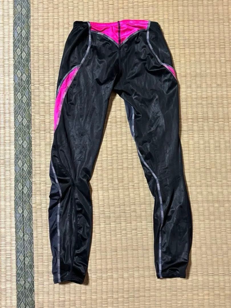 Mizuno メンズ 水着 ロングスパッツ フルレングス 中古品 黒/ピンク