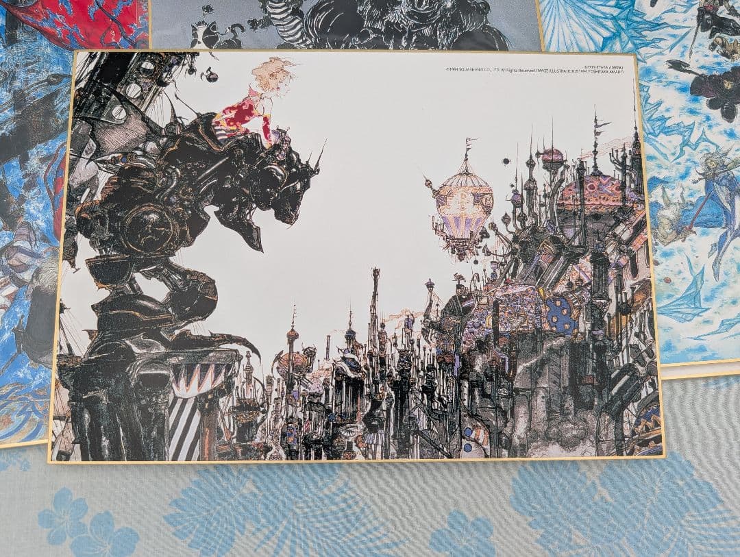 天野喜孝 ファイナルファンタジー等 A4色紙+バインダーまとめ売り