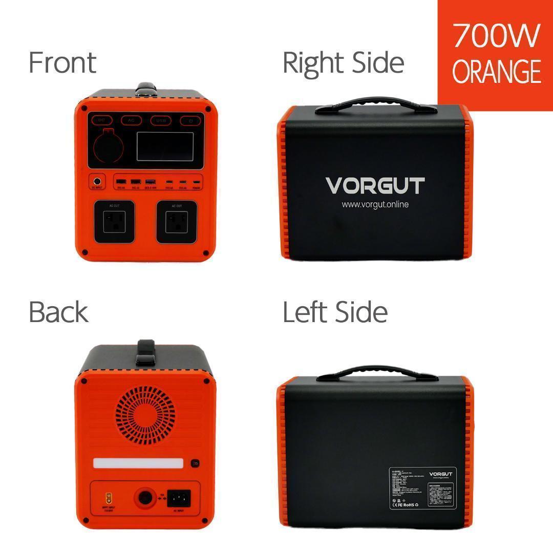 ポータブル電源　充電式　移動バッテリー 黒/オレンジ　p10　新品