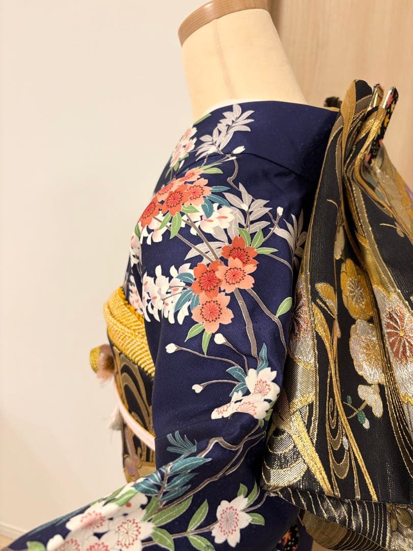 振袖フルセット 紺青 四季花 sMH2512135