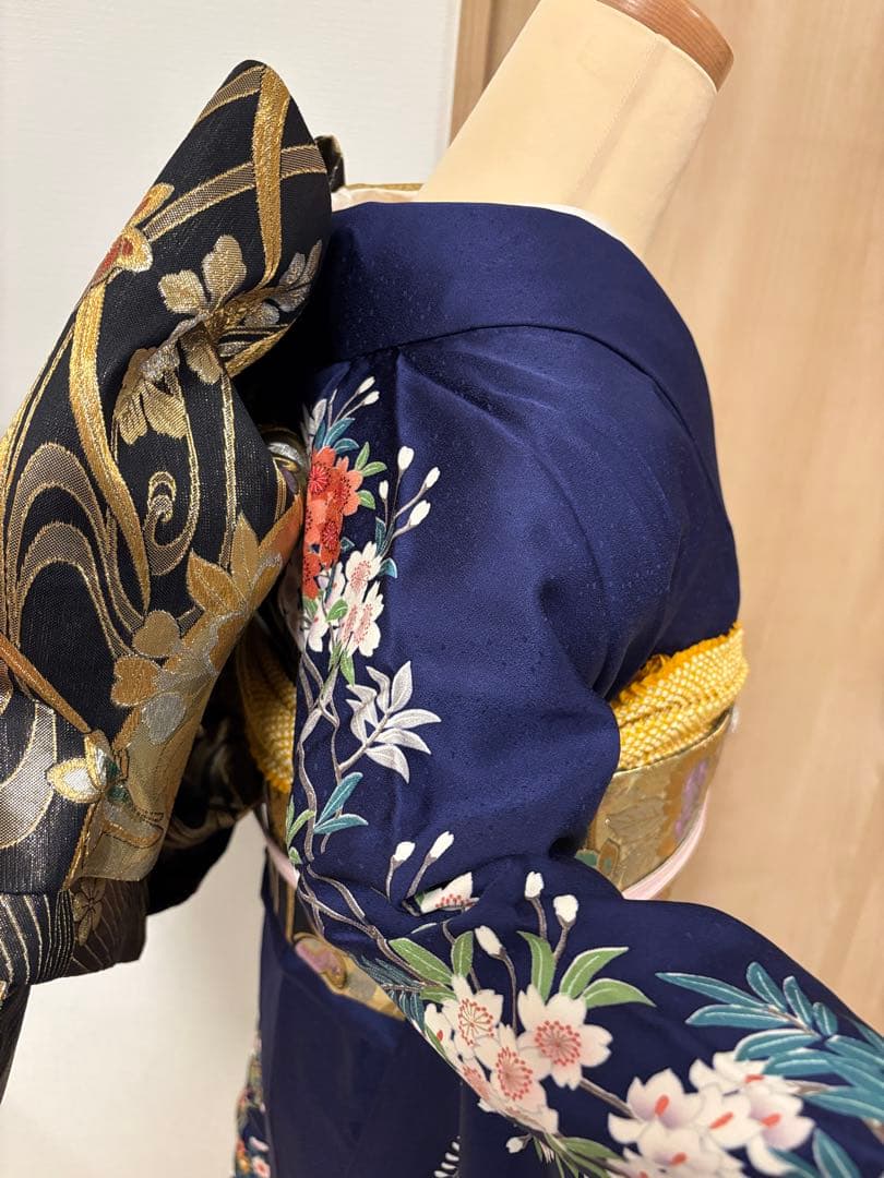 振袖フルセット 紺青 四季花 sMH2512135