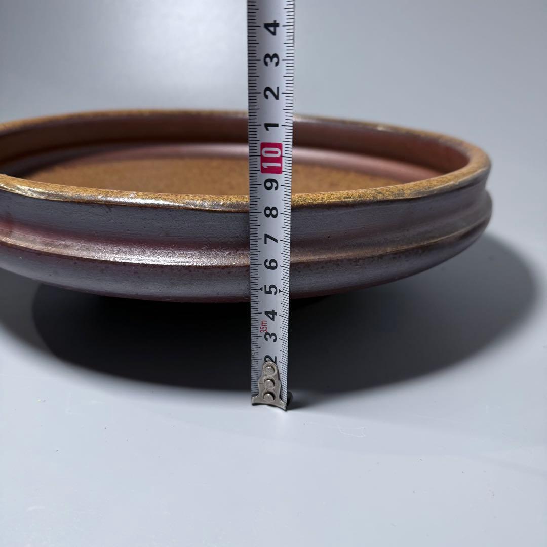 備前焼　藤原敬介　恭介　藤原啓の次男　水盤　平鉢　花器　生花　本物　直径31cm