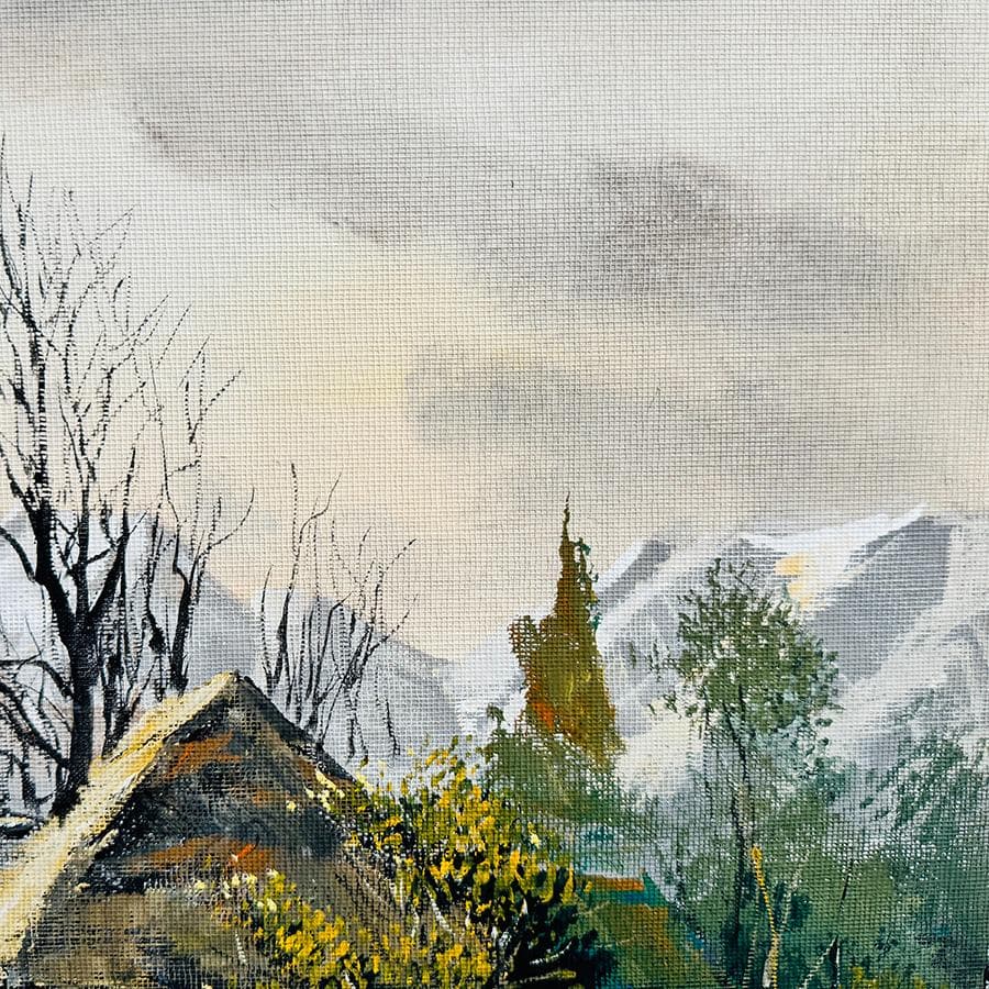 榎本良一 妙高 昭和52年作 絵画 油彩画 風景画 F８号 共シール