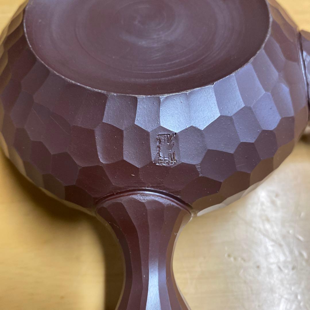 万古焼　手作急須　三代伊呂久作 希少品　ダイヤモンドカット