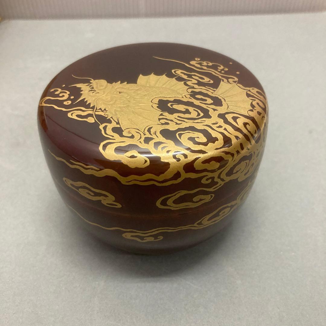 ⭐️茶道具　棗　平棗　鯱蒔絵　不染斎書付　春次造　S119NN