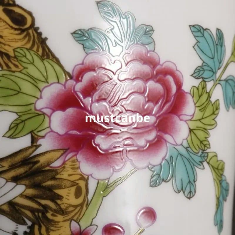 乾隆粉彩蒔金仙鶴寿桃将軍缶 景徳鎮 陶磁器 装飾品 現代工芸品 美術品 置物