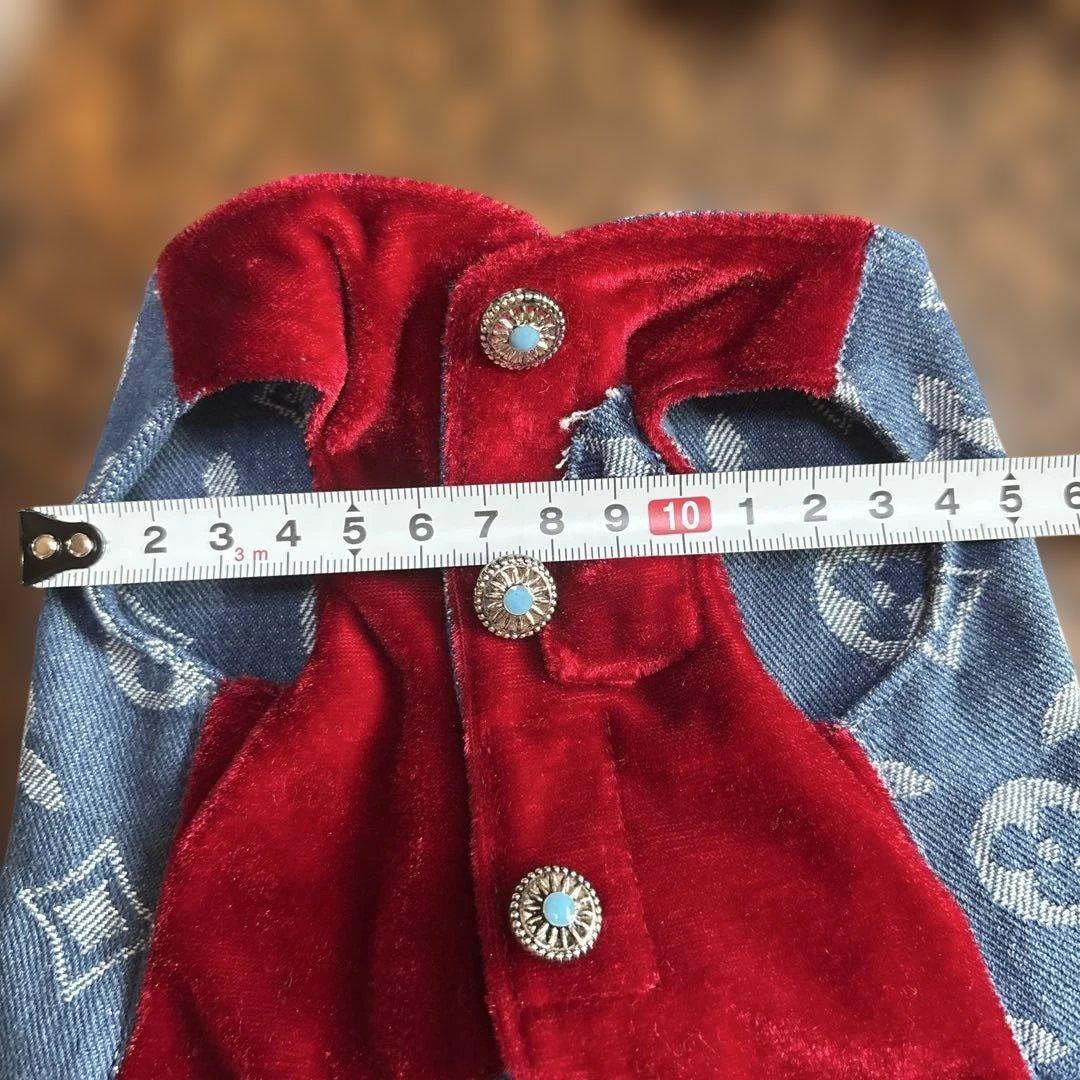 デニム犬服 ベスト&シャツ スタイル 小型犬用