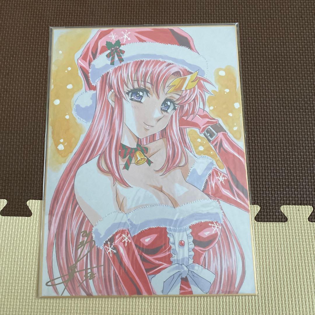 かわらじま晃直筆イラストサイン色紙　ラクス　クライン