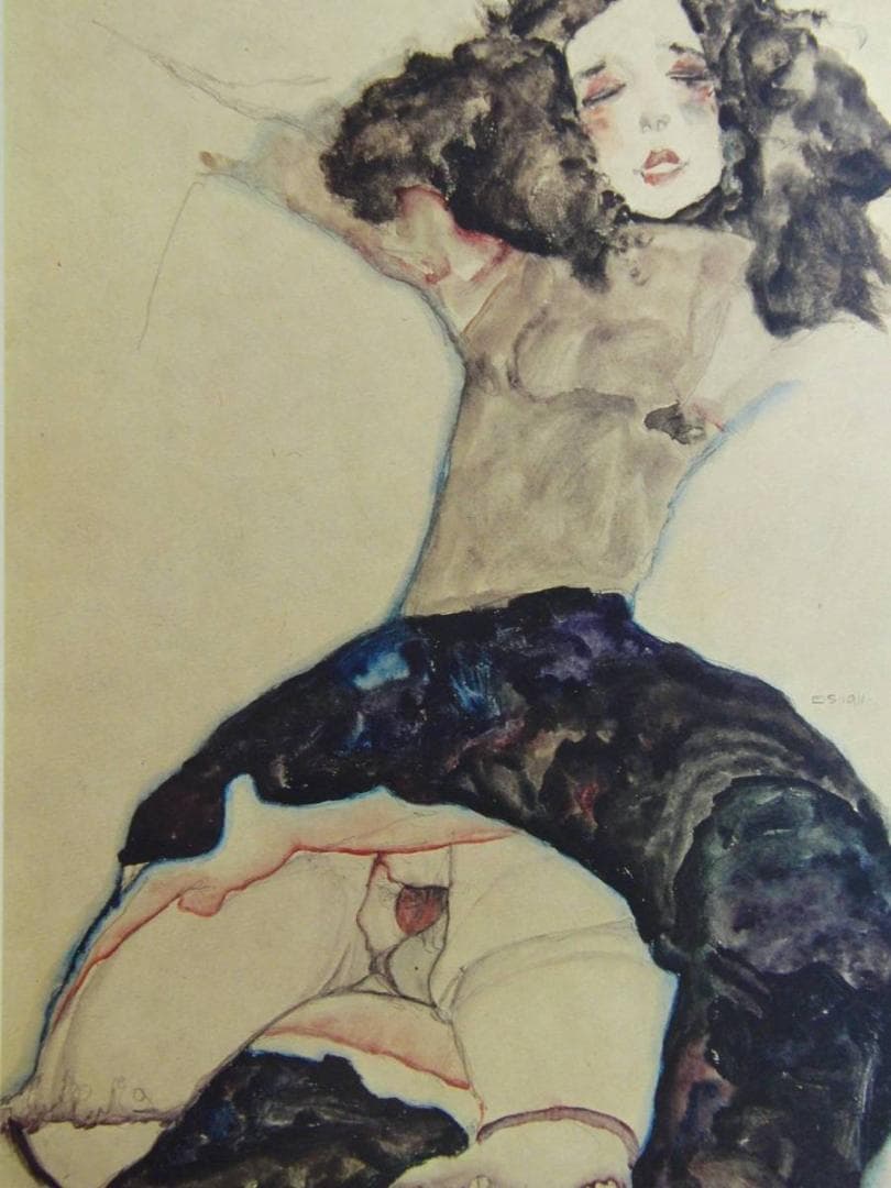 エゴン・シーレ、【スカートをめくりあげた黒髪の少女】