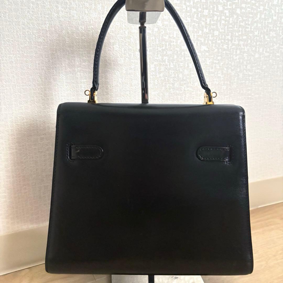 【本物】BALLY トップハンドルバッグ 本革レザー 黒 ターンロック y2k