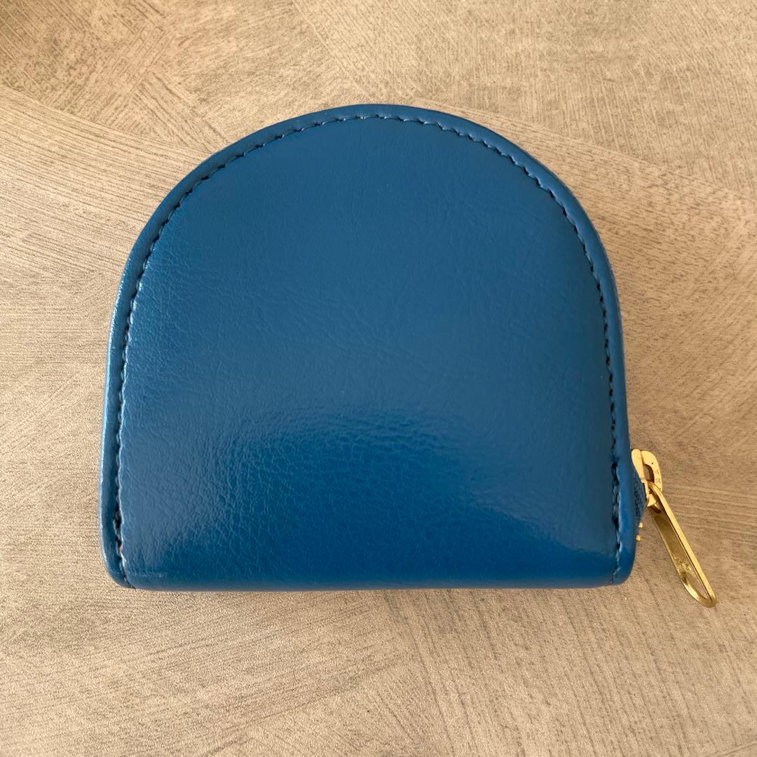 皇居　財布　小銭入れ　ケース　馬蹄型　青　ブルー　新品未使用　化粧箱付き