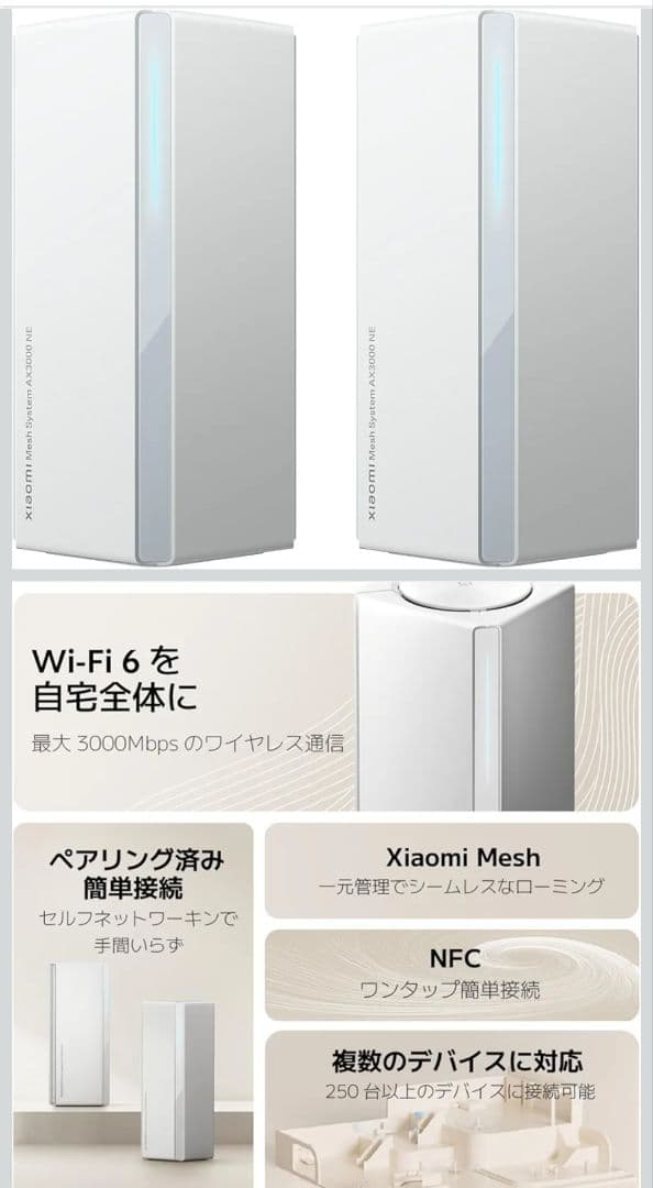 シャオミ Xiaomi AX3000 NE Wi-Fi 6 3000Mbps
