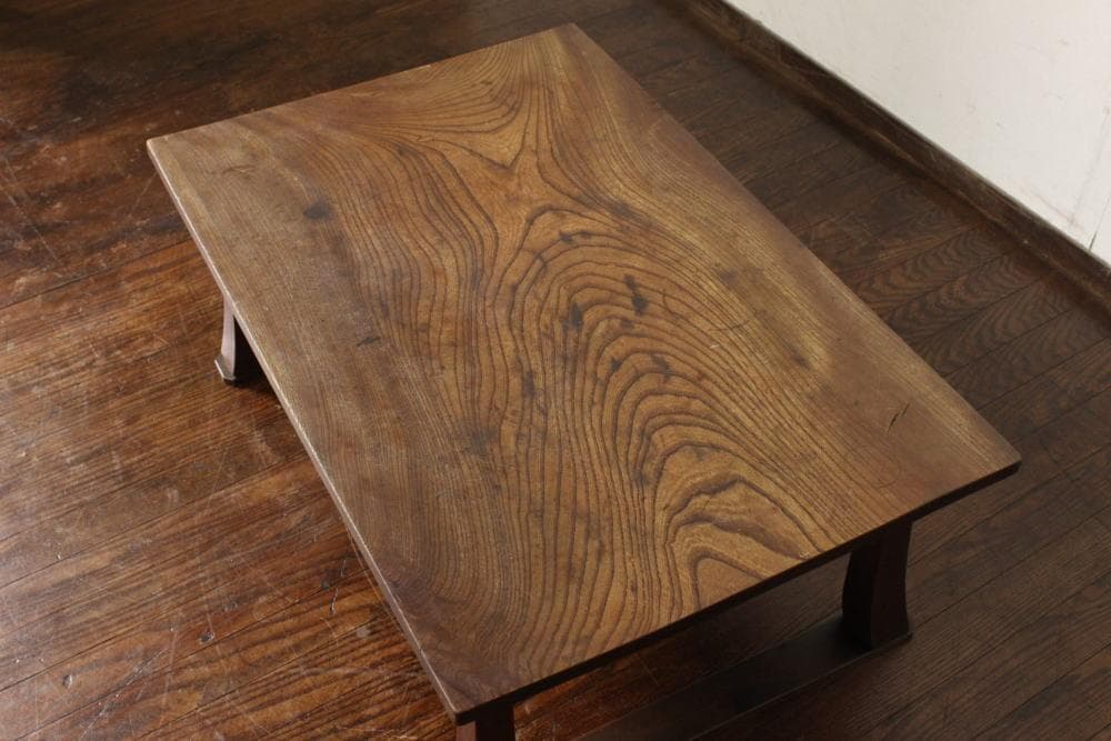 一枚板 古い欅材の木製座卓 花台文机店舗什器ちゃぶ台テーブル木製机古材無垢材昭和