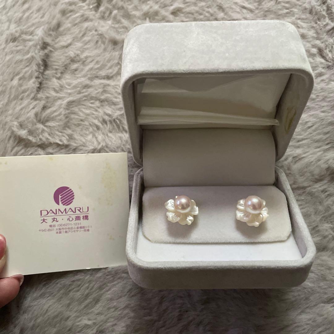 パールピアス　白蝶貝本真珠ピアス　k18