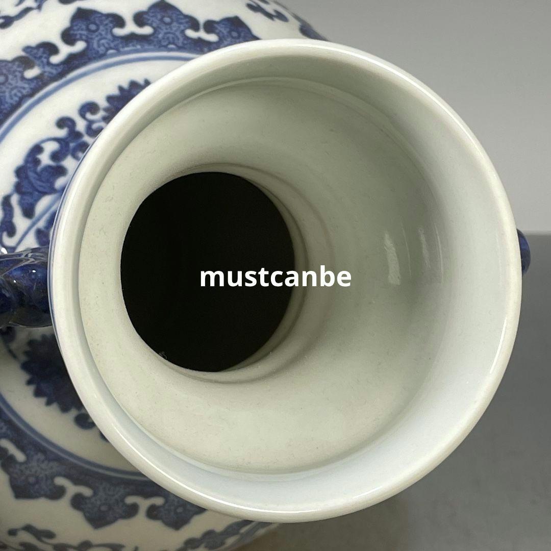 清乾隆鯖竜紋両耳花瓶 景徳鎮 陶磁器 装飾品 現代工芸品 美術品 置物