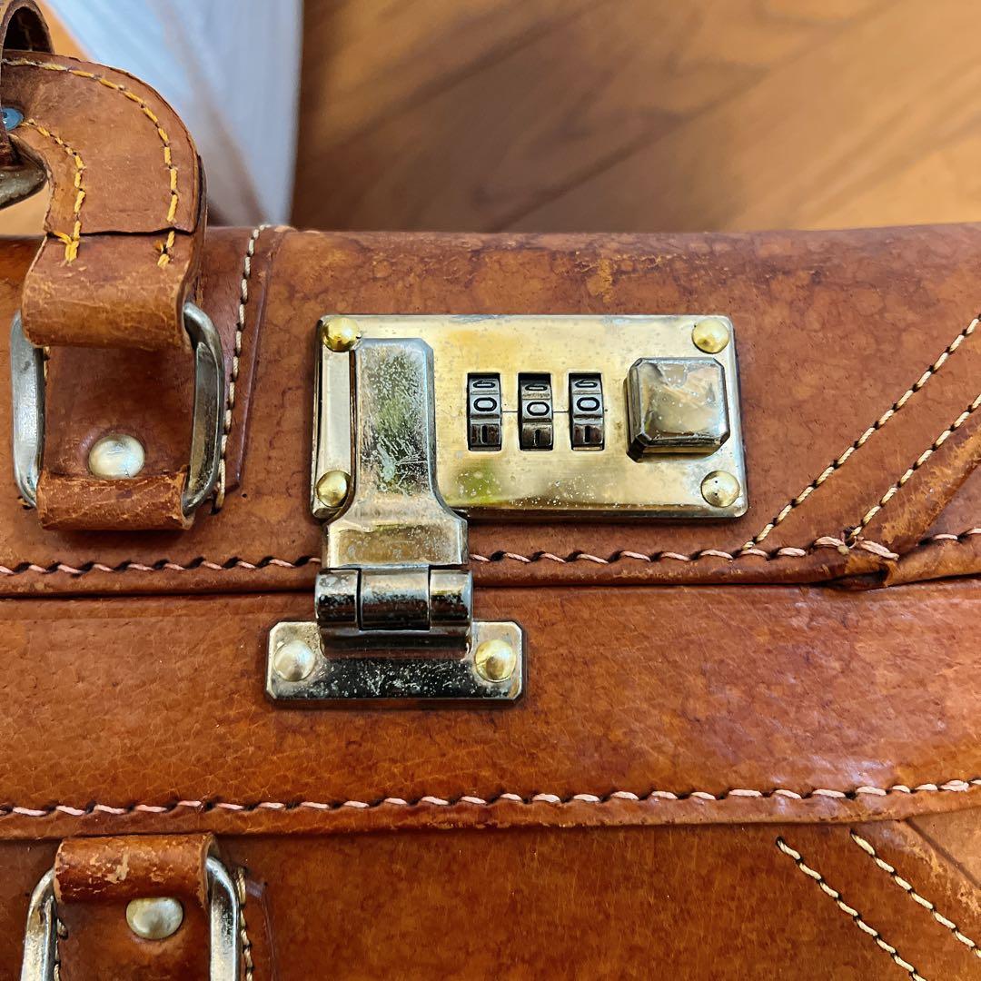 【革製】ヴィンテージ レザートランク 角型ドクターバッグ 大容量 アンティーク
