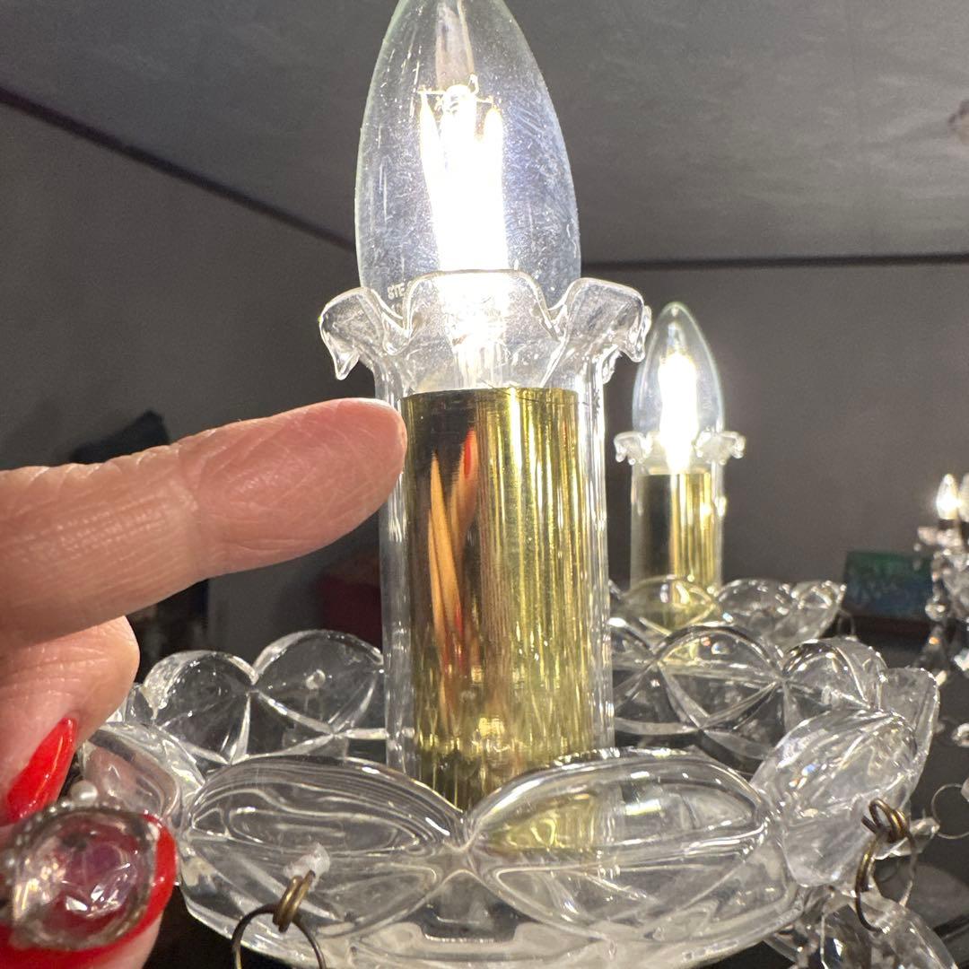 ヴィンテージ　美しすぎるガラスのシャンデリア　引き取り限定
