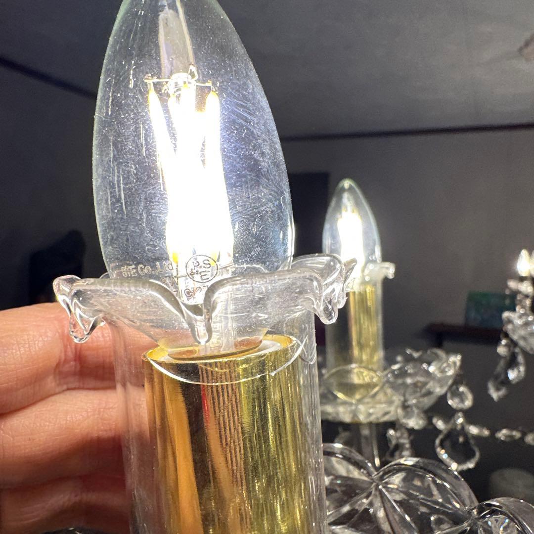 ヴィンテージ　美しすぎるガラスのシャンデリア　引き取り限定