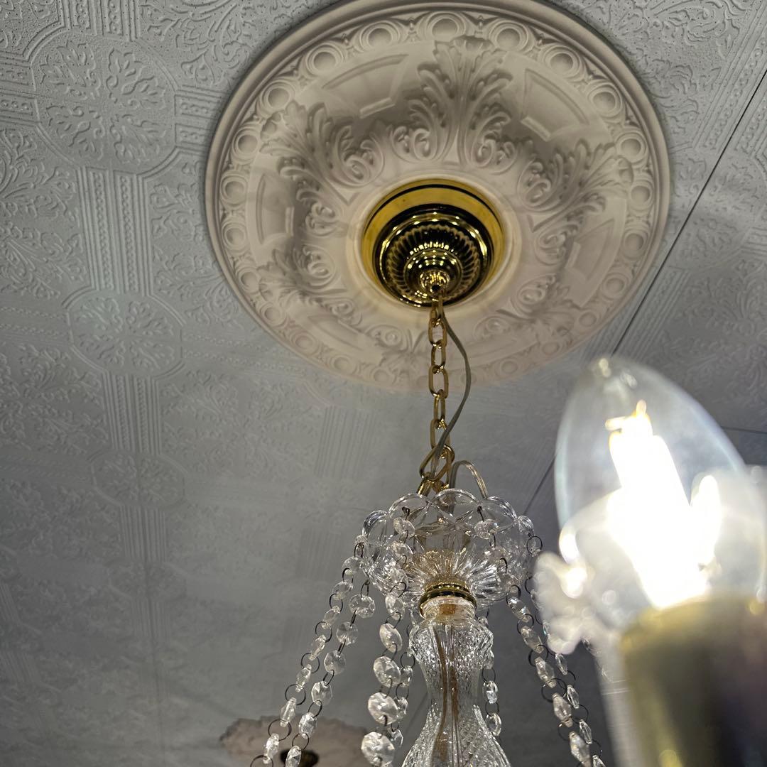 ヴィンテージ　美しすぎるガラスのシャンデリア　引き取り限定