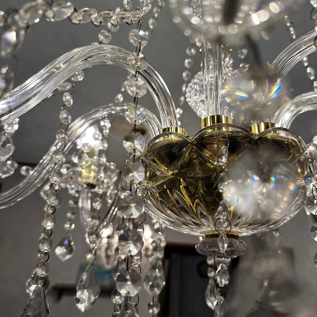 ヴィンテージ　美しすぎるガラスのシャンデリア　引き取り限定