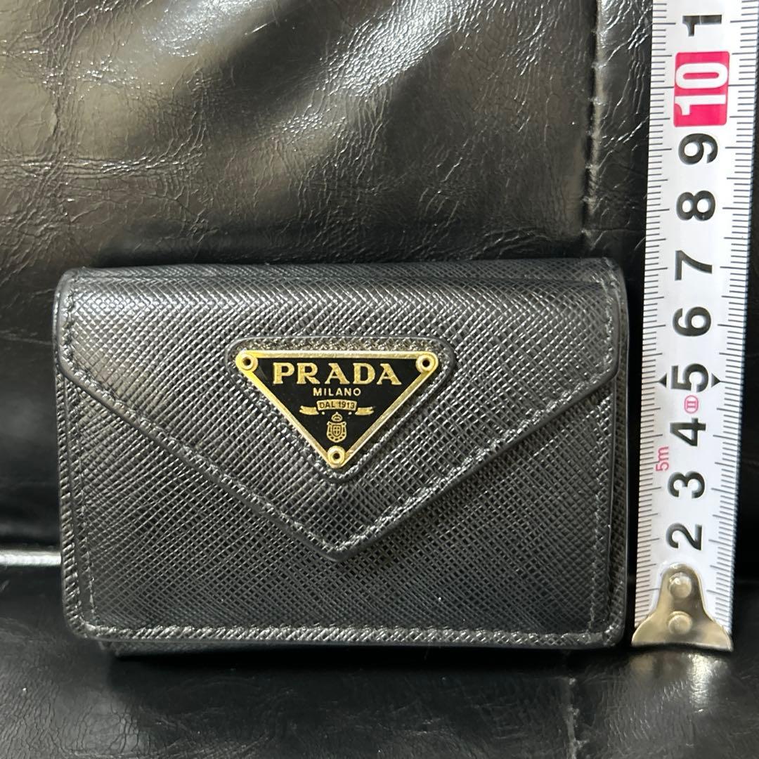 PRADA プラダ サフィアーノ ゴールド三角バッジ 財布 ブラック ウォレット