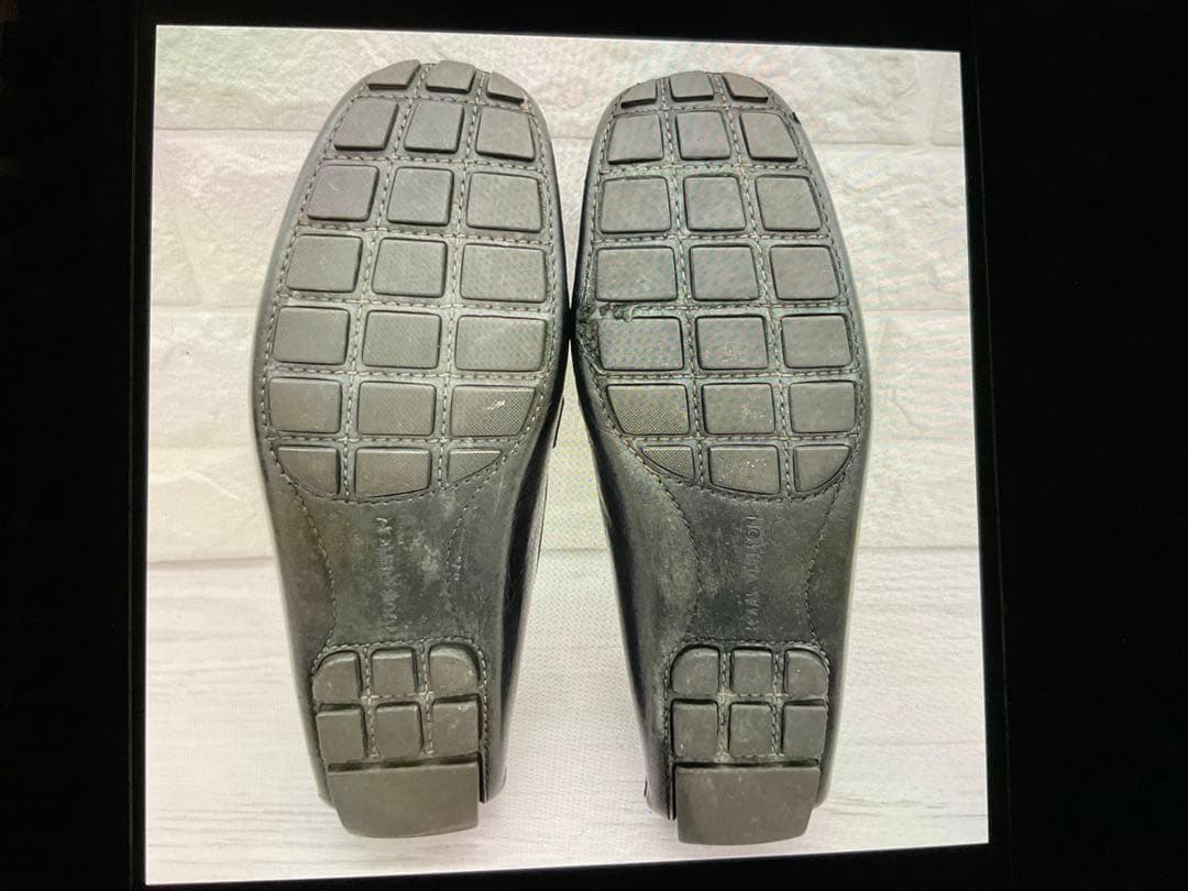 ルイヴィトン モンテカルロ ドライビングシューズ ロゴ シルバー金具 26.5