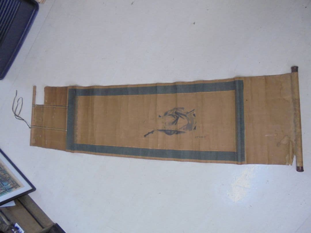 AKａ6739　狩野栄信　伊川法眼　肉筆　掛軸