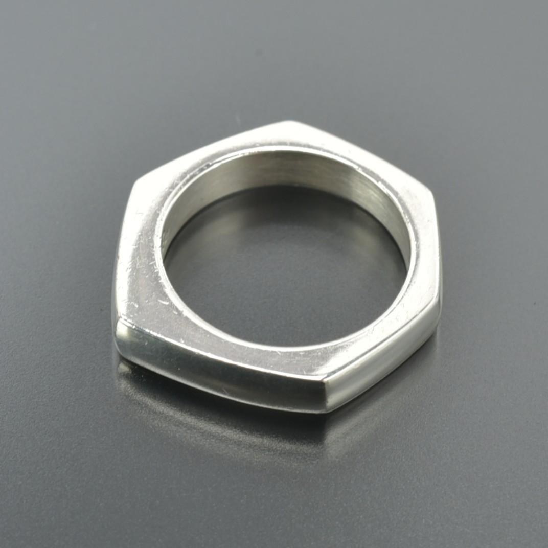 磨き済/美品 GUCCI リング 15号/17.6mm SV 925 ヘキサゴン