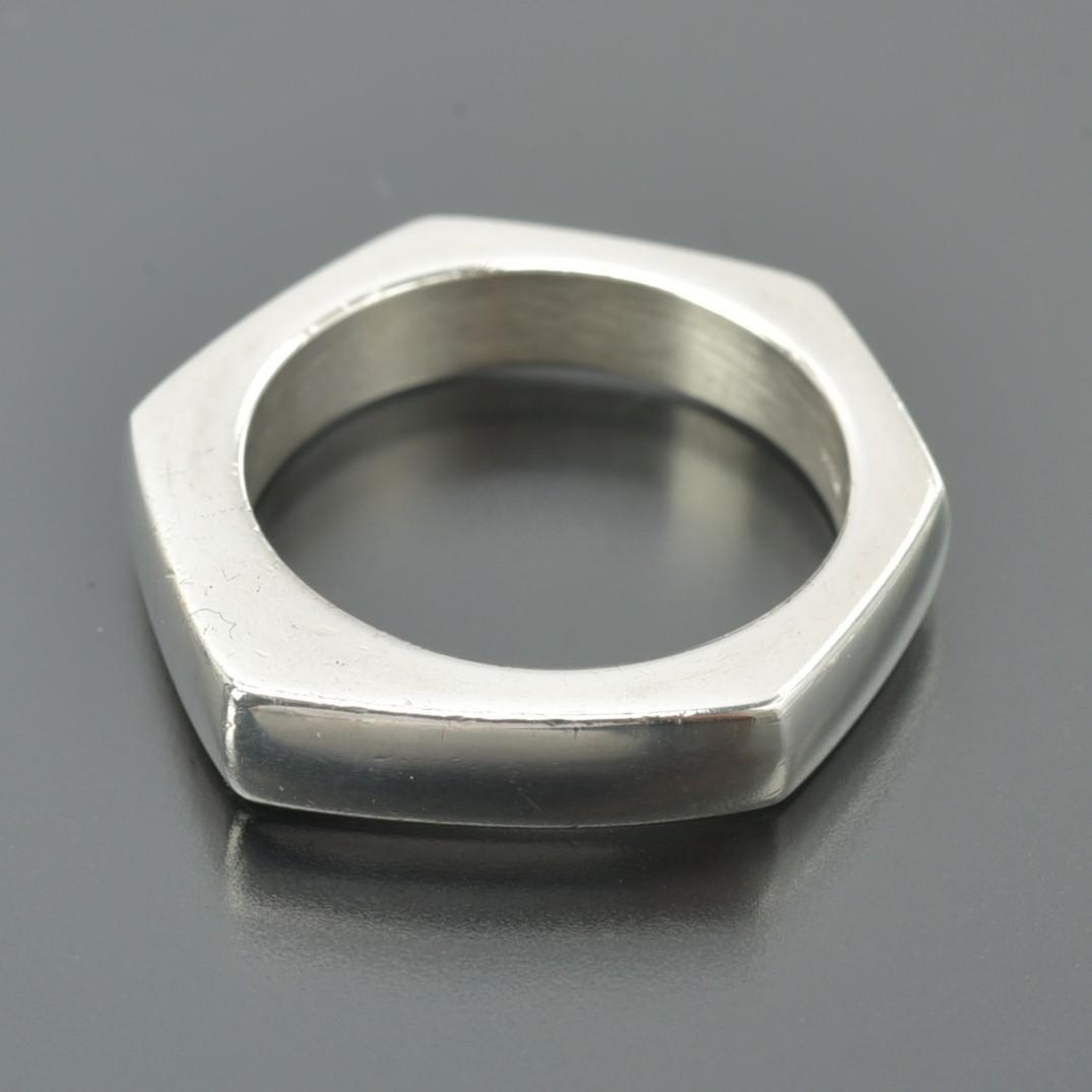 磨き済/美品 GUCCI リング 15号/17.6mm SV 925 ヘキサゴン