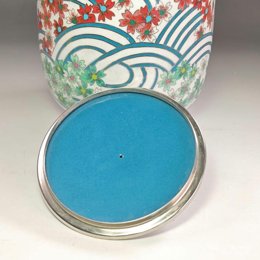 ウ249 水指『七宝　波桜尽くし紋　水指　木箱』茶道具