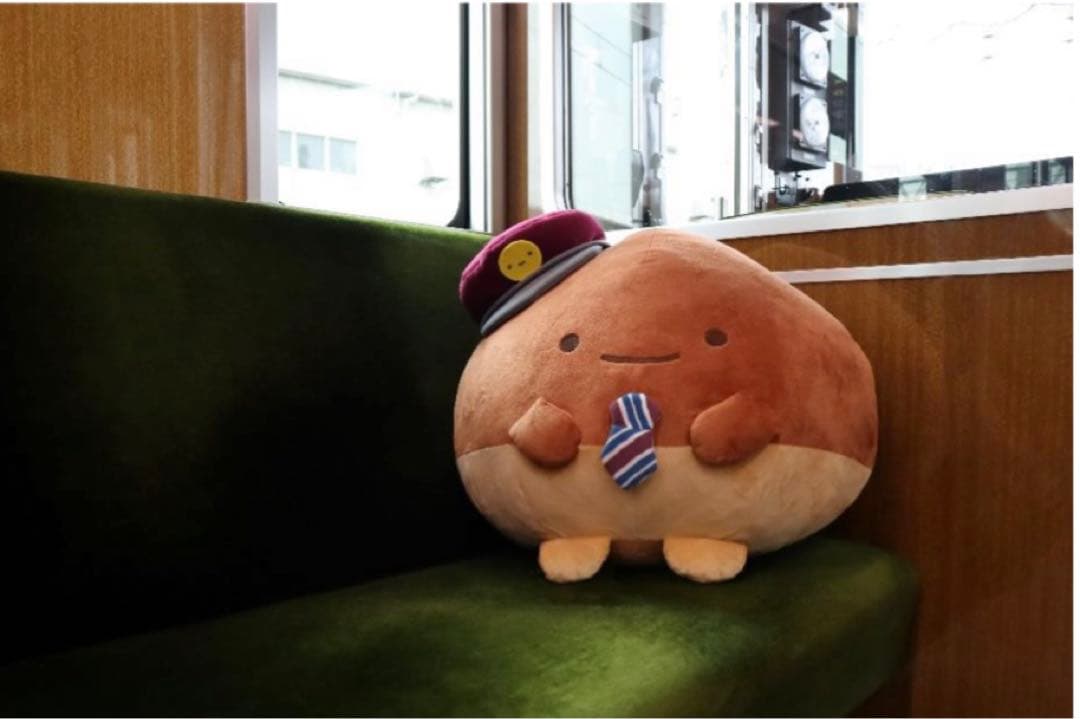 阪急電車　くり駅長　ぬいぐるみ　ステッカー付