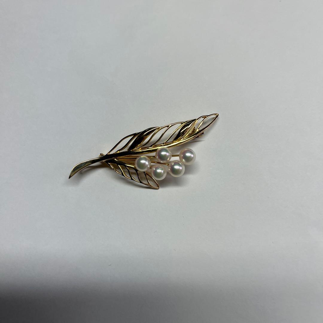 真珠付18Kブローチ