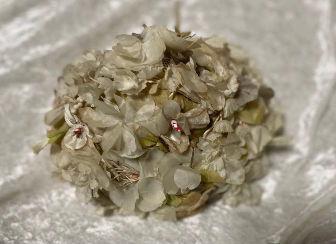 アンティーク 布花 フラワーハット ハット 帽子 蚤の市 ブロカント