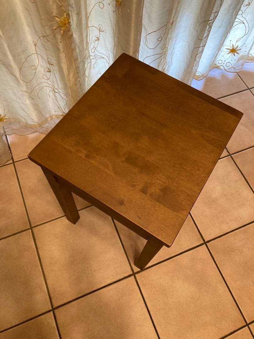 無印良品　木製サイドテーブル 引き出し付き ブラウン